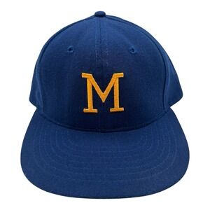 Vintage Roman Milwaukee Brewers Hat Cap Fitted Size 7 1/4 Blue Wool Leather Band